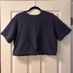 UGG Women's Teagin Short Sleeve Crop Top French Terry
Cotton Size L Navy